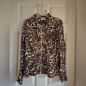 Mila & Milan Leopard Print Zip-Up Jacket